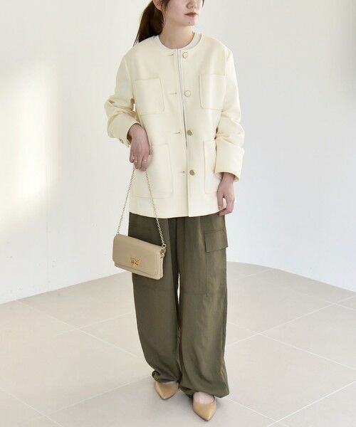 SHIPS / シップス ノーカラージャケット | 《予約》quaranciel:〈手洗い可能〉ジャージー ポケット ノーカラー ジャケット | 詳細1