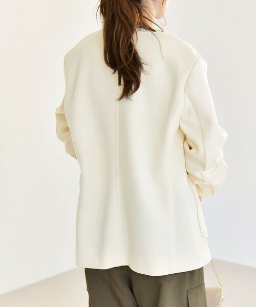 SHIPS / シップス ノーカラージャケット | 《予約》quaranciel:〈手洗い可能〉ジャージー ポケット ノーカラー ジャケット | 詳細7