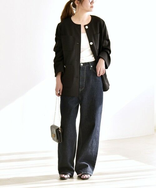 SHIPS / シップス ノーカラージャケット | 《予約》quaranciel:〈手洗い可能〉ジャージー ポケット ノーカラー ジャケット | 詳細10