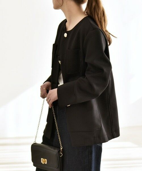 SHIPS / シップス ノーカラージャケット | 《予約》quaranciel:〈手洗い可能〉ジャージー ポケット ノーカラー ジャケット | 詳細15