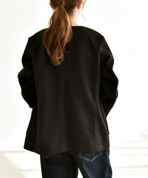 SHIPS / シップス ノーカラージャケット | 《予約》quaranciel:〈手洗い可能〉ジャージー ポケット ノーカラー ジャケット | 詳細16