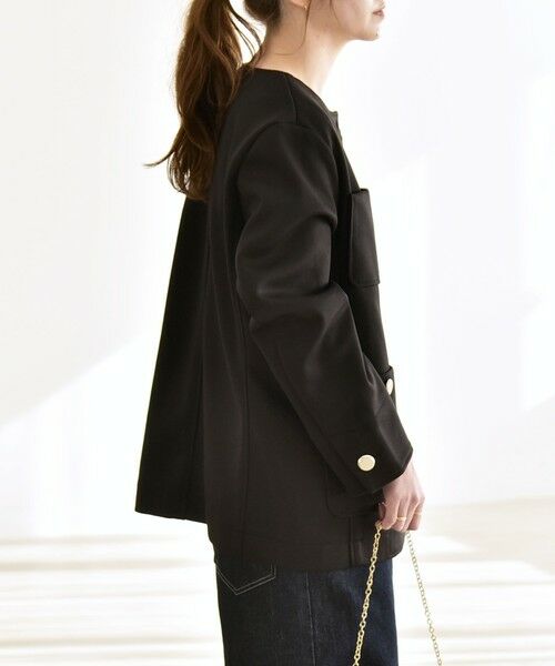 SHIPS / シップス ノーカラージャケット | 《予約》quaranciel:〈手洗い可能〉ジャージー ポケット ノーカラー ジャケット | 詳細17