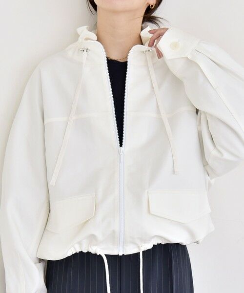 SHIPS / シップス ブルゾン | 《予約》quaranciel:〈手洗い可能〉ギャザー スタンドカラー ドロスト ショート ブルゾン | 詳細3