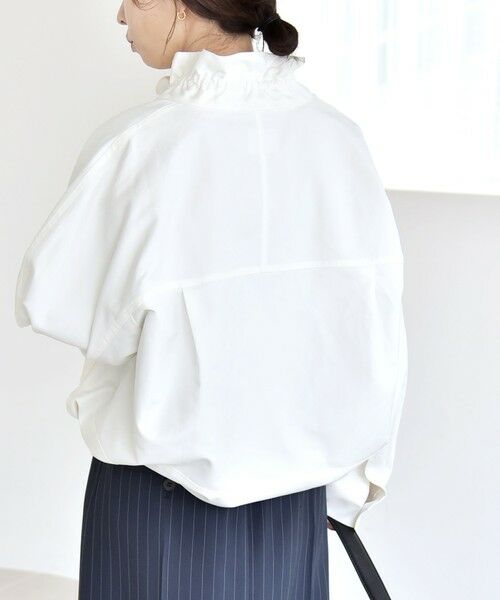 SHIPS / シップス ブルゾン | 《予約》quaranciel:〈手洗い可能〉ギャザー スタンドカラー ドロスト ショート ブルゾン | 詳細8