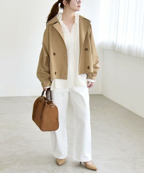 SHIPS / シップス トレンチコート | 《予約》quaranciel: ドルマンスリーブ ショート トレンチ コート | 詳細1