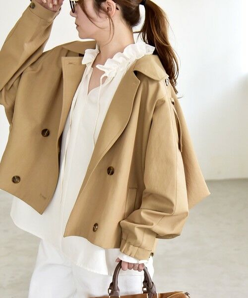 SHIPS / シップス トレンチコート | 《予約》quaranciel: ドルマンスリーブ ショート トレンチ コート | 詳細11