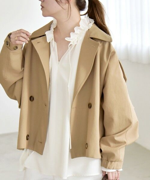 SHIPS / シップス トレンチコート | 《予約》quaranciel: ドルマンスリーブ ショート トレンチ コート | 詳細9