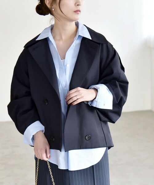 SHIPS / シップス トレンチコート | 《予約》quaranciel: ドルマンスリーブ ショート トレンチ コート | 詳細18