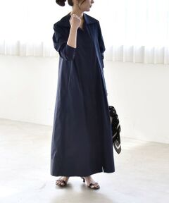 SHIPS / シップス ロング・マキシ丈ワンピース | 《予約》quaranciel:〈洗濯機可能〉ビッグカラー Aライン シャツ ワンピース