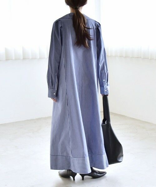 SHIPS / シップス ロング・マキシ丈ワンピース | 《予約》quaranciel:〈洗濯機可能〉ビッグカラー Aライン シャツ ワンピース | 詳細6