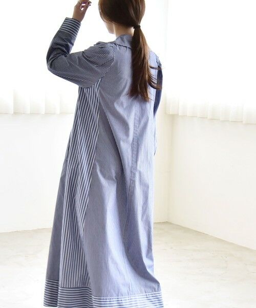 SHIPS / シップス ロング・マキシ丈ワンピース | 《予約》quaranciel:〈洗濯機可能〉ビッグカラー Aライン シャツ ワンピース | 詳細7