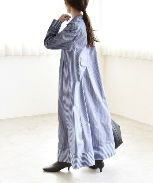 SHIPS / シップス ロング・マキシ丈ワンピース | 《予約》quaranciel:〈洗濯機可能〉ビッグカラー Aライン シャツ ワンピース | 詳細8