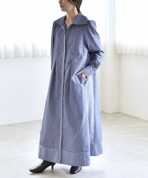 SHIPS / シップス ロング・マキシ丈ワンピース | 《予約》quaranciel:〈洗濯機可能〉ビッグカラー Aライン シャツ ワンピース | 詳細9