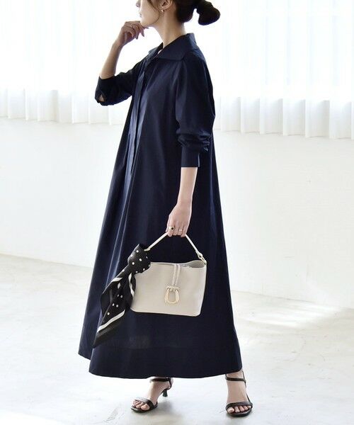SHIPS / シップス ロング・マキシ丈ワンピース | 《予約》quaranciel:〈洗濯機可能〉ビッグカラー Aライン シャツ ワンピース | 詳細18
