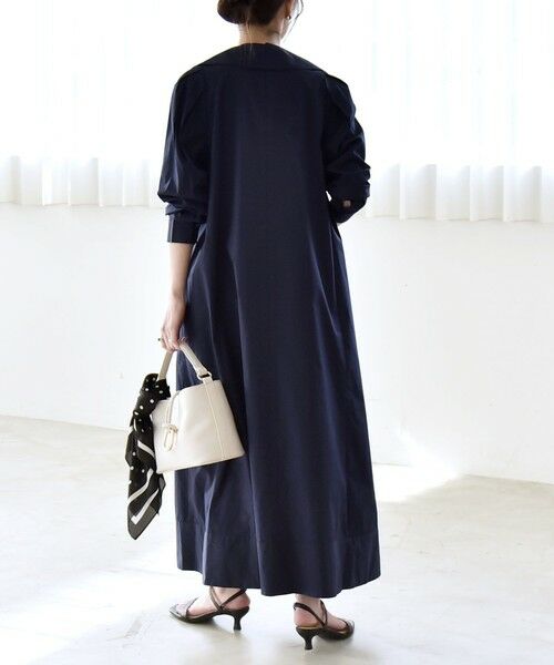 SHIPS / シップス ロング・マキシ丈ワンピース | 《予約》quaranciel:〈洗濯機可能〉ビッグカラー Aライン シャツ ワンピース | 詳細19