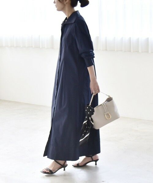 SHIPS / シップス ロング・マキシ丈ワンピース | 《予約》quaranciel:〈洗濯機可能〉ビッグカラー Aライン シャツ ワンピース | 詳細21