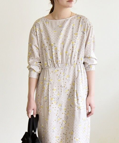 SHIPS / シップス ロング・マキシ丈ワンピース | 《予約》quaranciel:〈洗濯機可能〉ドット フラワー プリント Iライン ギャザー ワンピース | 詳細6