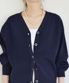 SHIPS / シップス カーディガン・ボレロ | 《予約》quaranciel:〈手洗い可能〉アゼ Vネック コンパクト ニット カーディガン