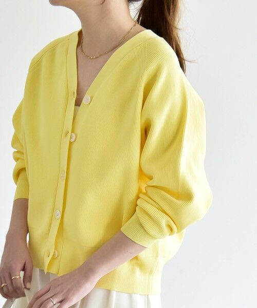 SHIPS / シップス カーディガン・ボレロ | 《予約》quaranciel:〈手洗い可能〉アゼ Vネック コンパクト ニット カーディガン | 詳細10