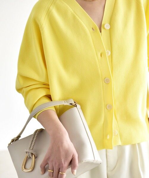SHIPS / シップス カーディガン・ボレロ | 《予約》quaranciel:〈手洗い可能〉アゼ Vネック コンパクト ニット カーディガン | 詳細3