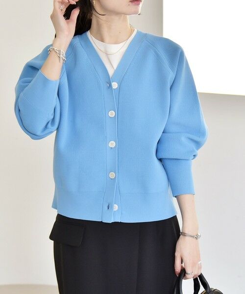 SHIPS / シップス カーディガン・ボレロ | 《予約》quaranciel:〈手洗い可能〉アゼ Vネック コンパクト ニット カーディガン | 詳細15