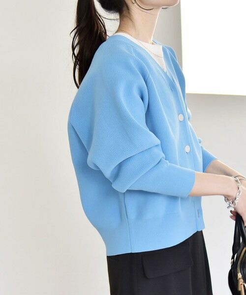 SHIPS / シップス カーディガン・ボレロ | 《予約》quaranciel:〈手洗い可能〉アゼ Vネック コンパクト ニット カーディガン | 詳細17