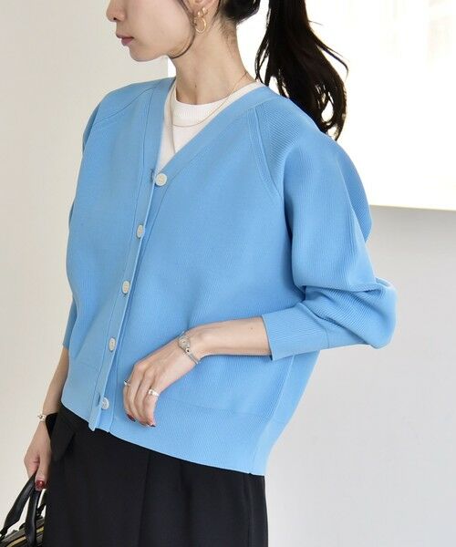 SHIPS / シップス カーディガン・ボレロ | 《予約》quaranciel:〈手洗い可能〉アゼ Vネック コンパクト ニット カーディガン | 詳細19