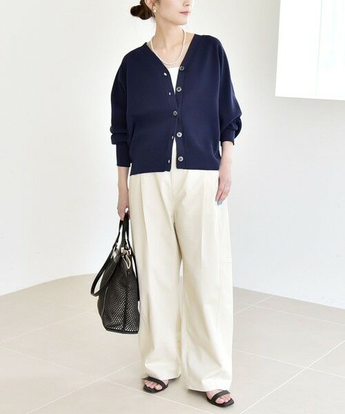 SHIPS / シップス カーディガン・ボレロ | 《予約》quaranciel:〈手洗い可能〉アゼ Vネック コンパクト ニット カーディガン | 詳細25