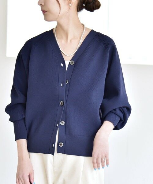 SHIPS / シップス カーディガン・ボレロ | 《予約》quaranciel:〈手洗い可能〉アゼ Vネック コンパクト ニット カーディガン | 詳細27
