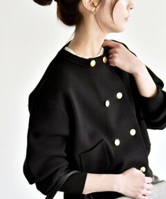 SHIPS / シップス カーディガン・ボレロ | 《予約》quaranciel:〈手洗い可能〉ノーカラー ダブル ボタン ジャケット カーディガン