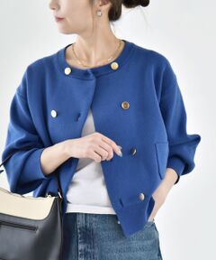 SHIPS / シップス カーディガン・ボレロ | 《一部追加予約》quaranciel:〈手洗い可能〉ノーカラー ダブル ボタン ジャケット カーディガン
