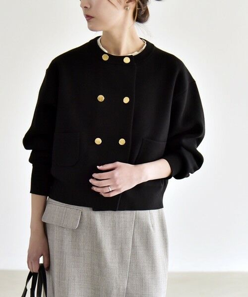 SHIPS / シップス カーディガン・ボレロ | 《予約》quaranciel:〈手洗い可能〉ノーカラー ダブル ボタン ジャケット カーディガン | 詳細3