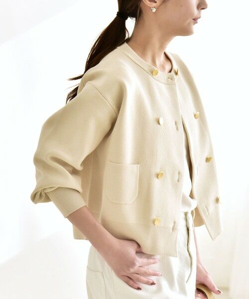 SHIPS / シップス カーディガン・ボレロ | 《予約》quaranciel:〈手洗い可能〉ノーカラー ダブル ボタン ジャケット カーディガン | 詳細17