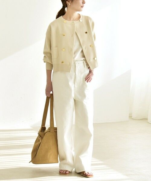 SHIPS / シップス カーディガン・ボレロ | 《予約》quaranciel:〈手洗い可能〉ノーカラー ダブル ボタン ジャケット カーディガン | 詳細10