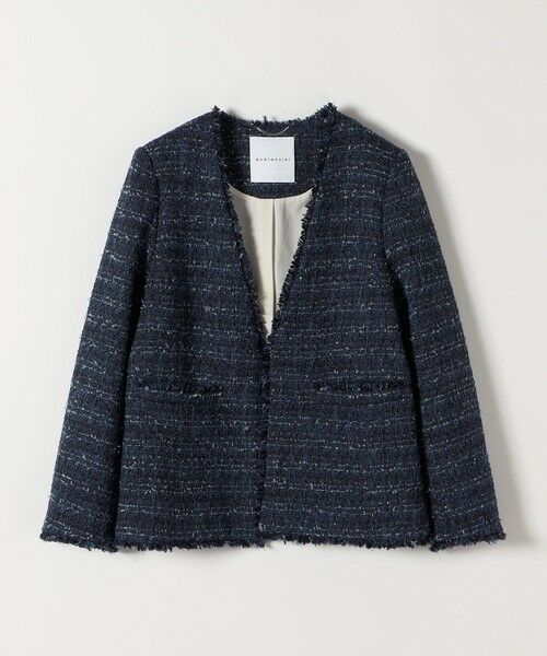 SHIPS / シップス ノーカラージャケット | 《予約》quaranciel: ツイード ノーラペル フリンジ ジャケット | 詳細10