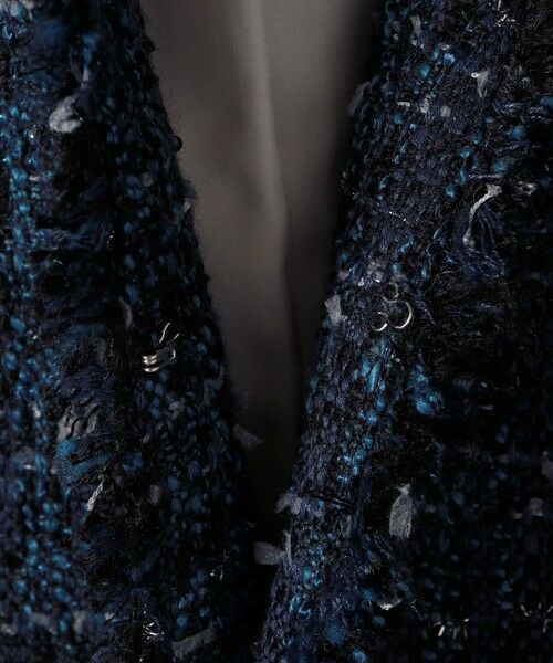 SHIPS / シップス ノーカラージャケット | 《予約》quaranciel: ツイード ノーラペル フリンジ ジャケット | 詳細16