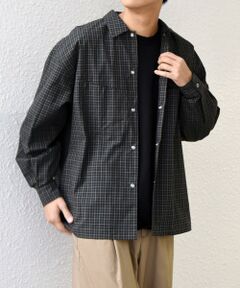 SHIPS / シップス シャツ・ブラウス | SHIPS any:〈洗濯機可能〉マイクロ チェック リング スナップボタン コーチ シャツ◆