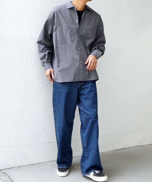 SHIPS / シップス シャツ・ブラウス | SHIPS any:〈洗濯機可能〉マイクロ チェック リング スナップボタン コーチ シャツ◆ | 詳細1