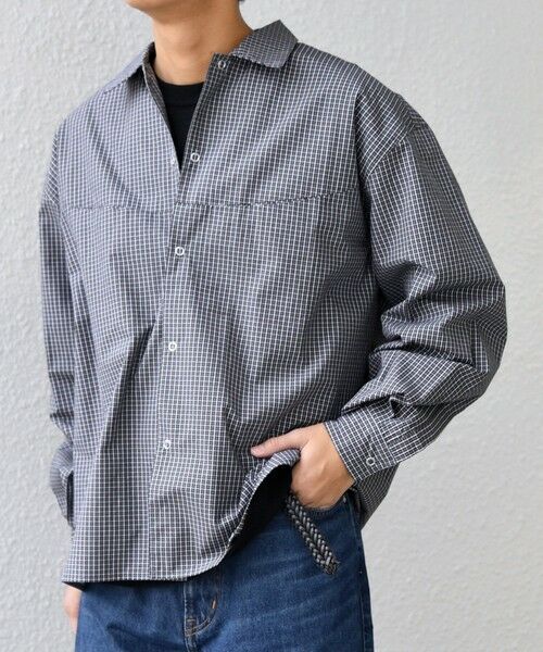 SHIPS / シップス シャツ・ブラウス | SHIPS any:〈洗濯機可能〉マイクロ チェック リング スナップボタン コーチ シャツ◆ | 詳細4