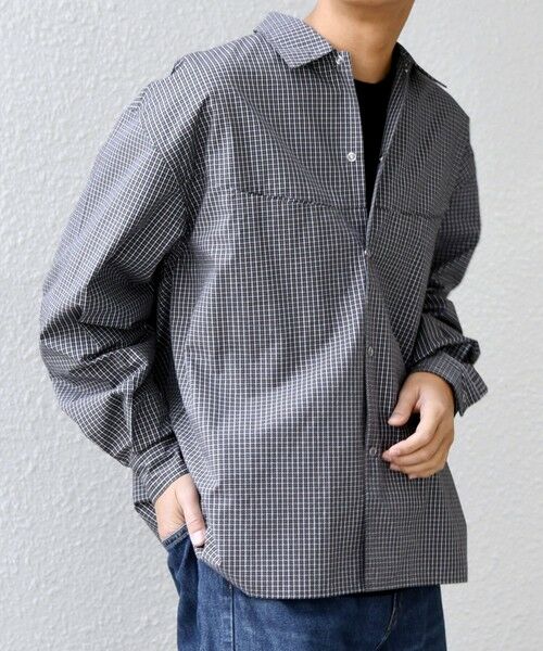 SHIPS / シップス シャツ・ブラウス | SHIPS any:〈洗濯機可能〉マイクロ チェック リング スナップボタン コーチ シャツ◆ | 詳細5