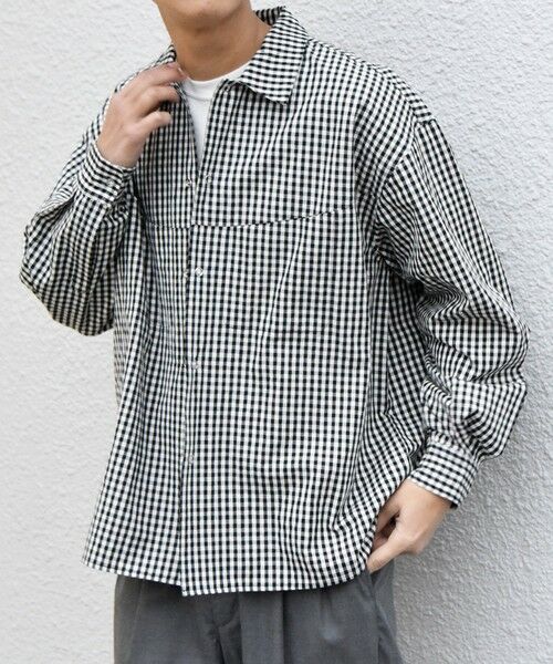 SHIPS / シップス シャツ・ブラウス | SHIPS any:〈洗濯機可能〉マイクロ チェック リング スナップボタン コーチ シャツ◆ | 詳細13