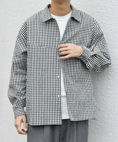SHIPS / シップス シャツ・ブラウス | SHIPS any:〈洗濯機可能〉マイクロ チェック リング スナップボタン コーチ シャツ◆ | 詳細10