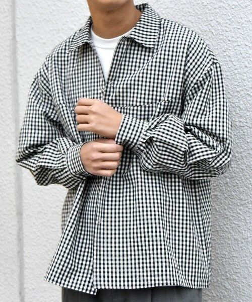 SHIPS / シップス シャツ・ブラウス | SHIPS any:〈洗濯機可能〉マイクロ チェック リング スナップボタン コーチ シャツ◆ | 詳細11