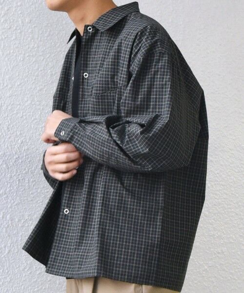 SHIPS / シップス シャツ・ブラウス | SHIPS any:〈洗濯機可能〉マイクロ チェック リング スナップボタン コーチ シャツ◆ | 詳細19