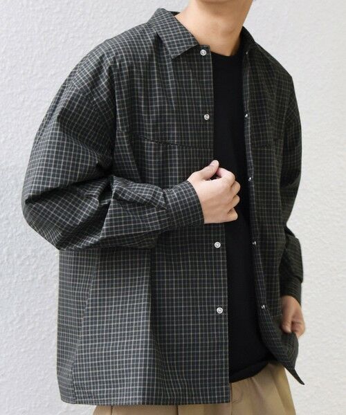 SHIPS / シップス シャツ・ブラウス | SHIPS any:〈洗濯機可能〉マイクロ チェック リング スナップボタン コーチ シャツ◆ | 詳細20