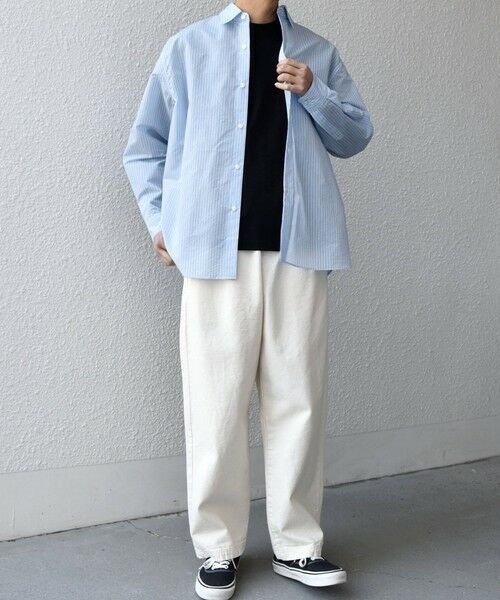 SHIPS / シップス シャツ・ブラウス | SHIPS any: JAPAN MADE ブルー ストライプ/ソリッド レギュラーカラー シャツ◆ | 詳細1