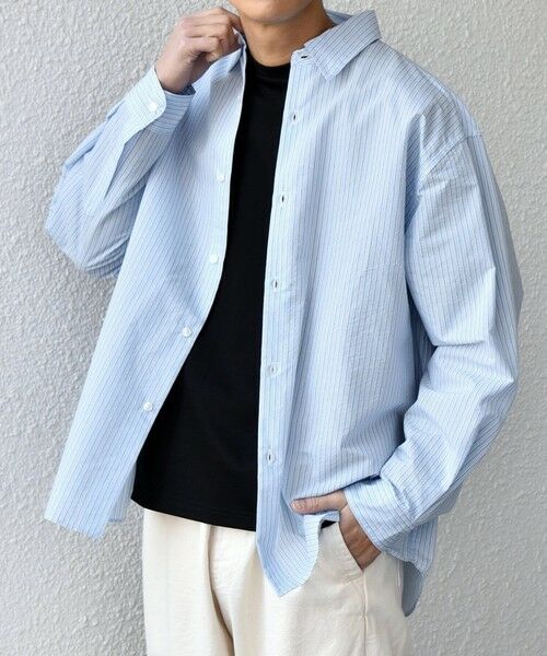 SHIPS / シップス シャツ・ブラウス | SHIPS any: JAPAN MADE ブルー ストライプ/ソリッド レギュラーカラー シャツ◆ | 詳細4