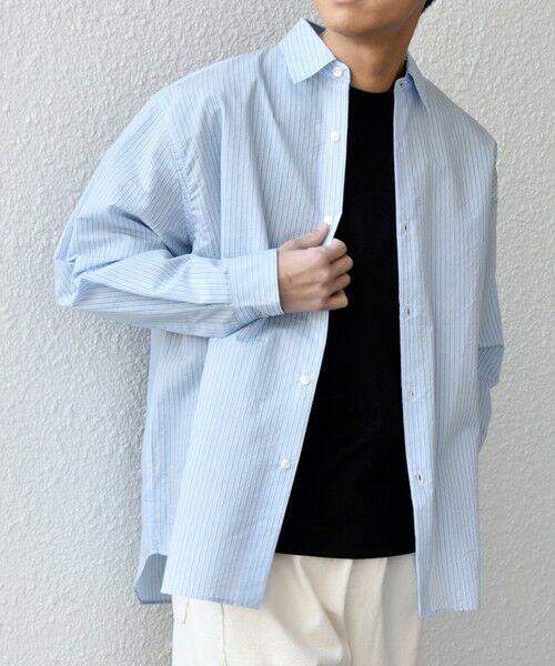 SHIPS / シップス シャツ・ブラウス | SHIPS any: JAPAN MADE ブルー ストライプ/ソリッド レギュラーカラー シャツ◆ | 詳細5