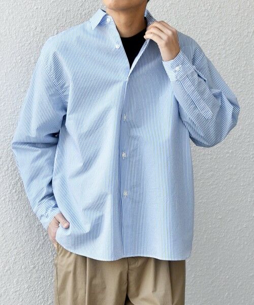 SHIPS / シップス シャツ・ブラウス | SHIPS any: JAPAN MADE ブルー ストライプ/ソリッド レギュラーカラー シャツ◆ | 詳細8