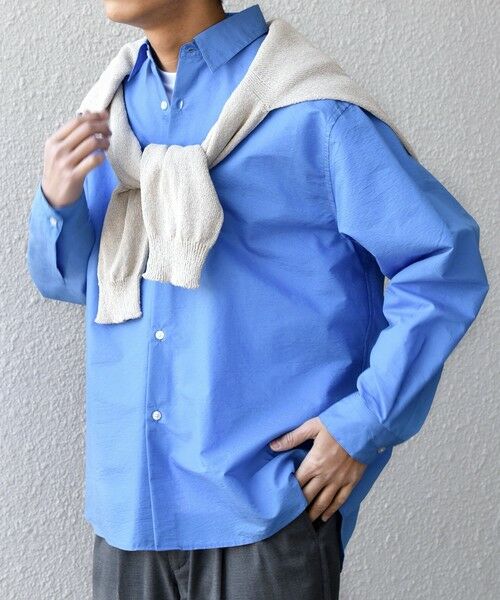 SHIPS / シップス シャツ・ブラウス | SHIPS any: JAPAN MADE ブルー ストライプ/ソリッド レギュラーカラー シャツ◆（ロイヤルブルー）